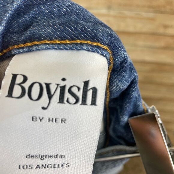 Boyish By HER The Billy Button Fly Rigid Cotton Jeans in Freaks Wash Size 23 - Picture 4 of 8